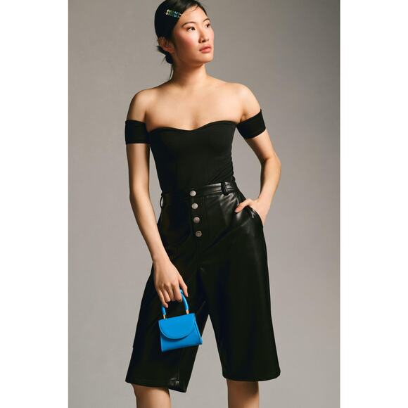 Avec Les Filles Faux Leather Shorts - New, Size 6 Women's - Picture 5 of 6